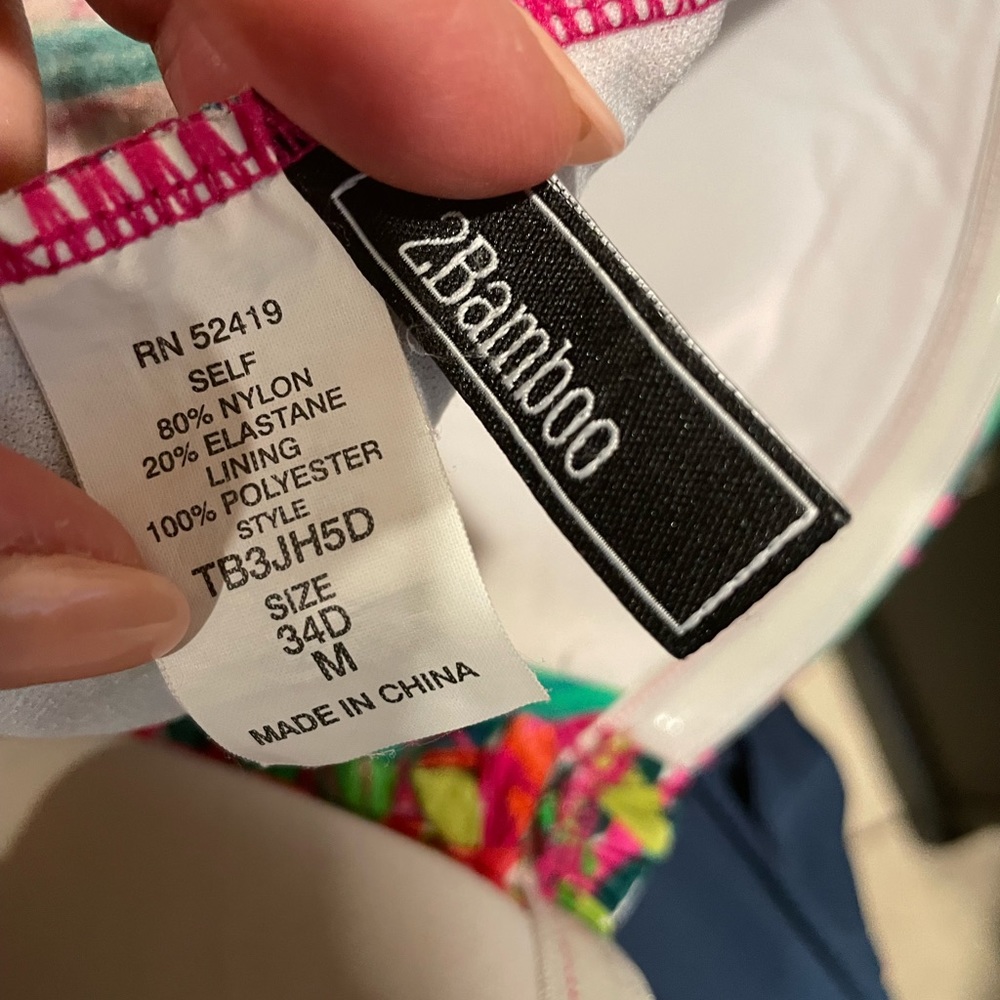 2Bamboo Tropical Tankini I’m gorgeous colors Medium - Picture 3 of 9